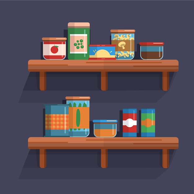 Free vector pantry illustration with shelf