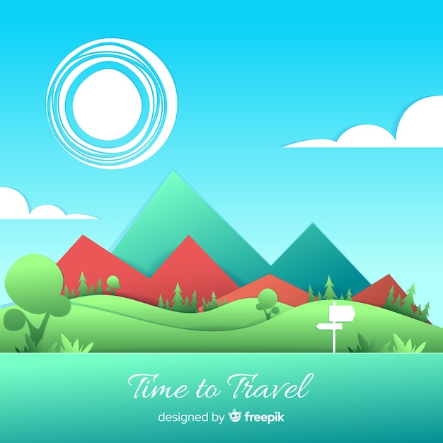 Free vector paper art travel background