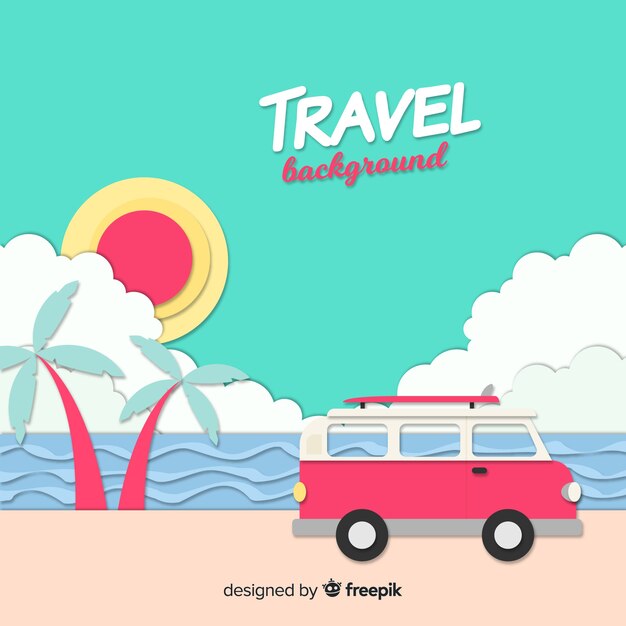 Paper art travel background