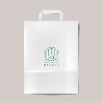 Paper bag mockup isolated vector