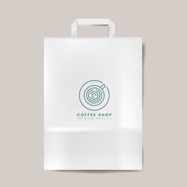 Free vector paper bag mockup isolated vector