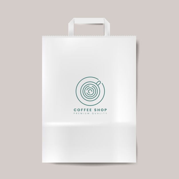 Paper bag mockup isolated vector