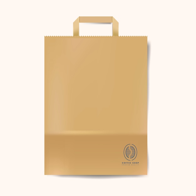 Free vector paper bag mockup isolated vector