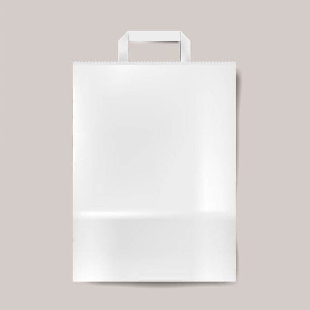 Paper bag mockup isolated vector