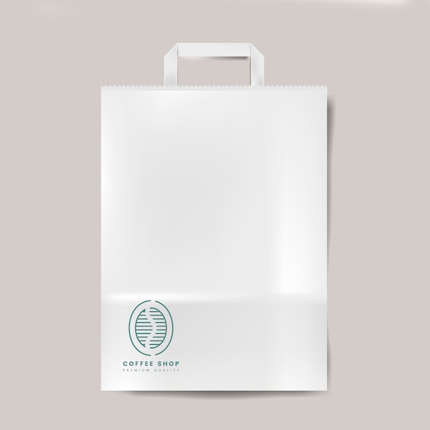 Paper bag mockup isolated vector