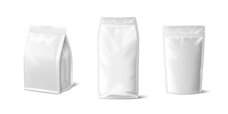 Free Vector paper bag mockup set for coffee packaging