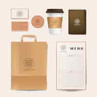 Free vector paper branding mockup vector set