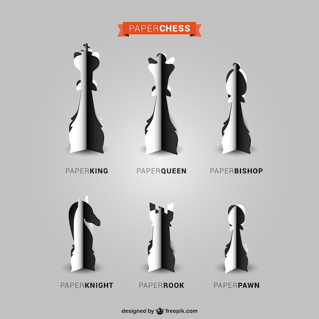 Paper chess pieces