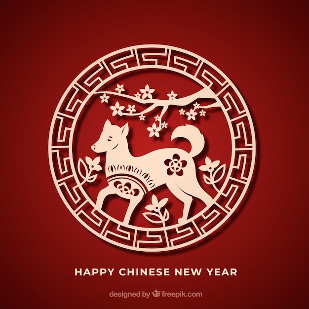 Free vector paper chinese new year background