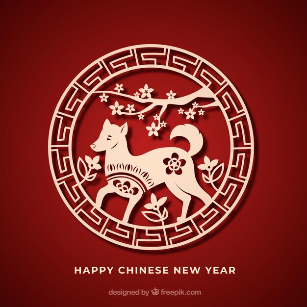 Paper chinese new year background