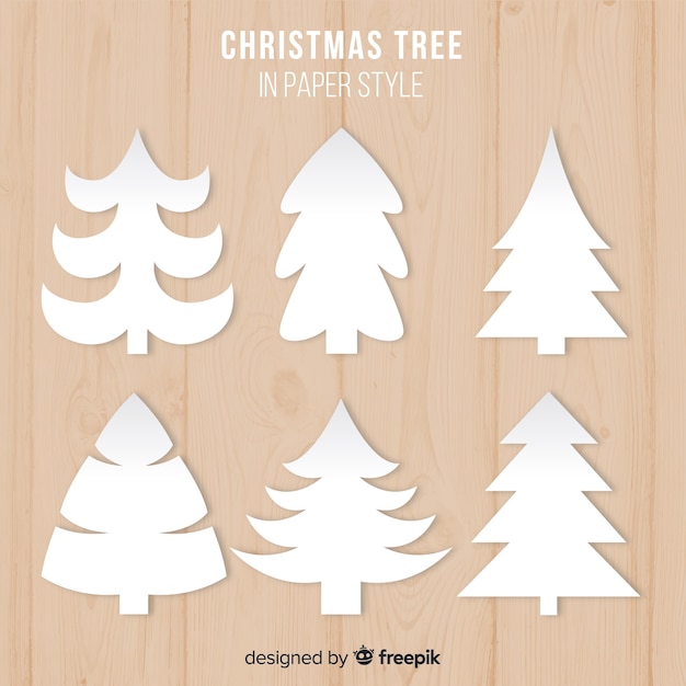 Free vector paper christmas tree collection