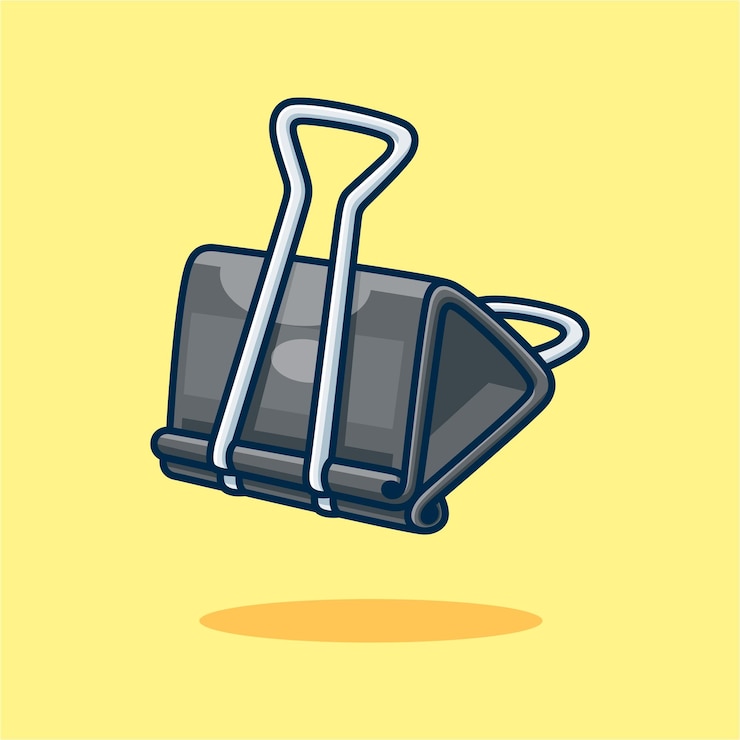 Free Vector paper clip cartoon vector icon illustration education object icon isolated flat vector