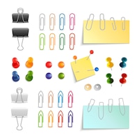 Paper clip and pin set