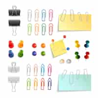 Free vector paper clip and pin set