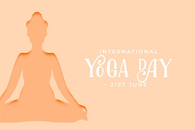 Free Vector paper cut style world yoga day background design