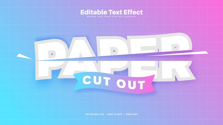 Free Vector paper cut text effect