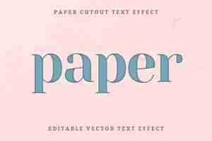 Free vector paper cutout editable vector text effect