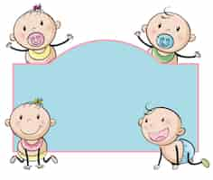 Free vector paper design with babies