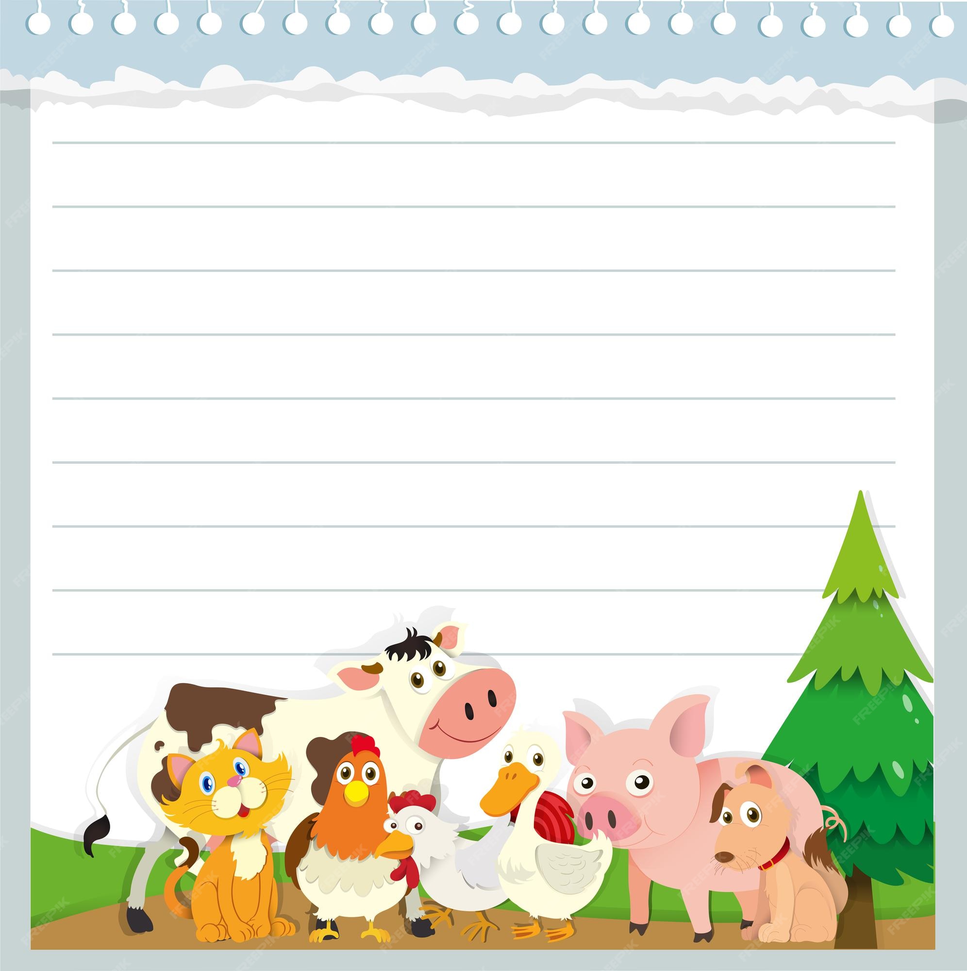Free Vector | Paper design with farm animals