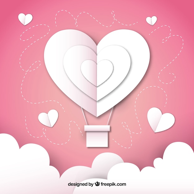 Бесплатное векторное изображение Бумажный сердечный фон
