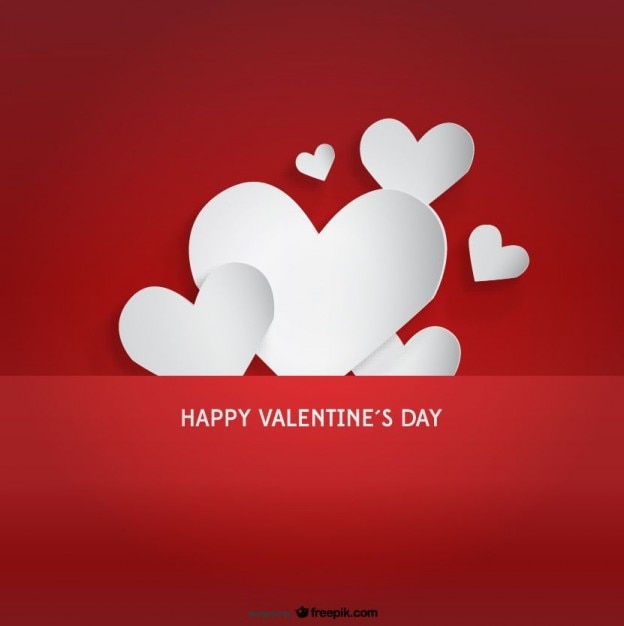 Free vector paper hearts valentine's day card design