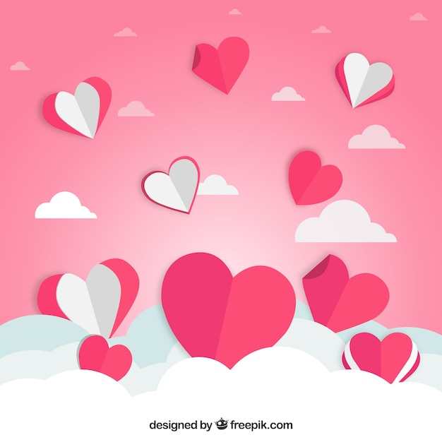 Paper isolated heart background