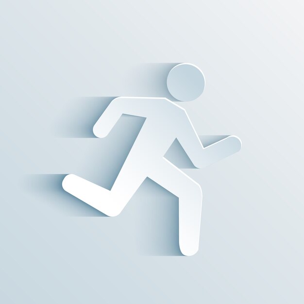 Paper Man Running Sign vector illustration