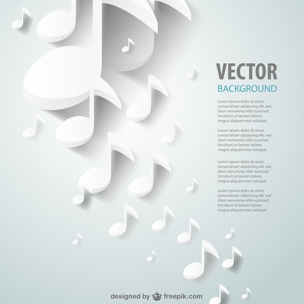 Free vector paper music notes background