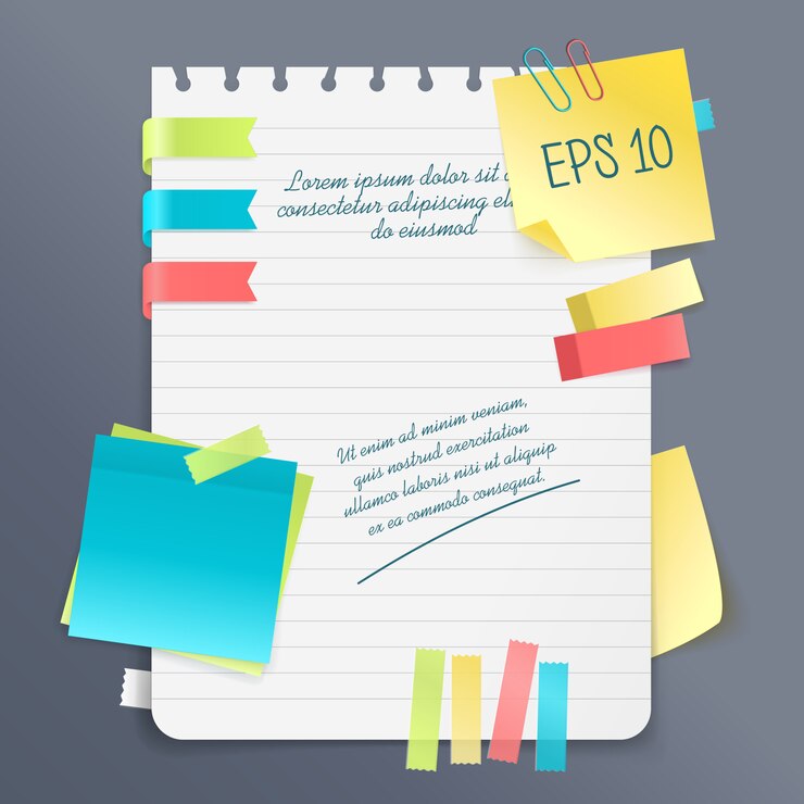 Free Vector paper note composition