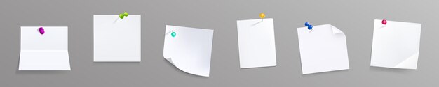 Бумажные заметки с булавками, белые наклейки или блокнот