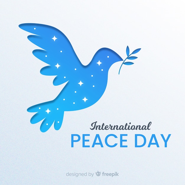 Free vector paper peace day with dove