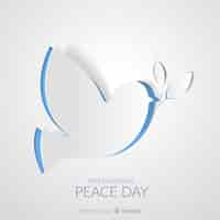 Free vector paper peace day with dove