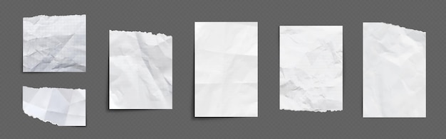 Бесплатное векторное изображение Бумажные кусочки с морщинами и разорванными краями