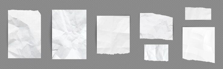 Free Vector paper pieces with wrinkles and torn edges