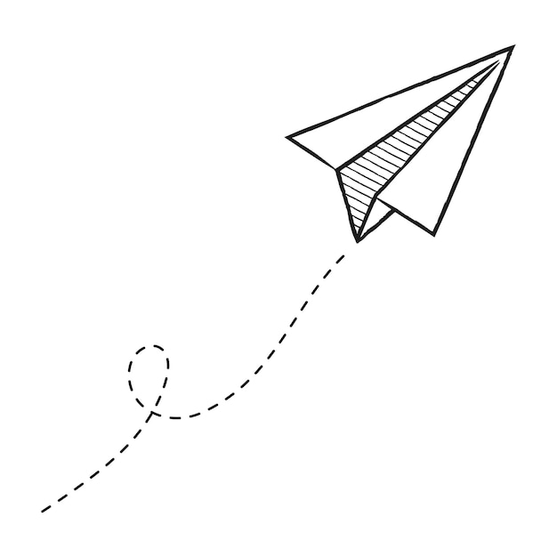 Paper Plane Hand Drawn