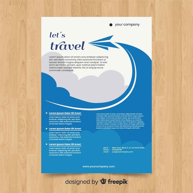 Paper plane travel flyer