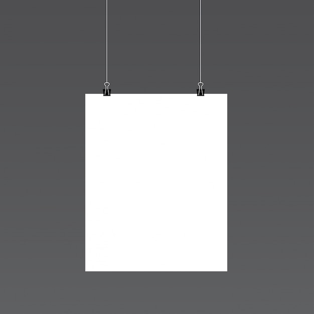 Empty white poster paper blank template Royalty Free Vector