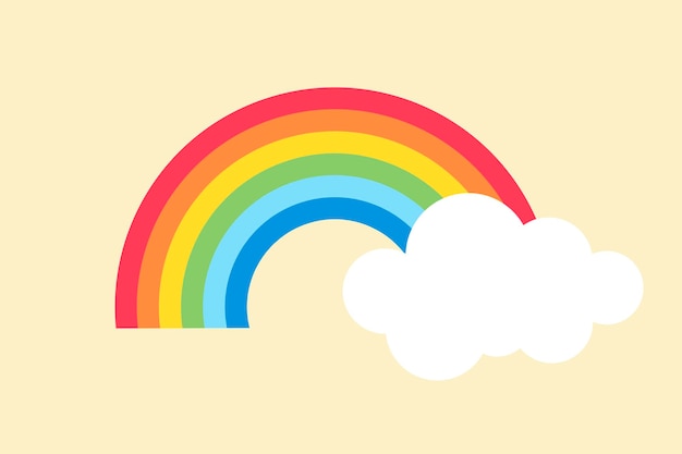 Free vector paper rainbow element, cute weather clipart vector on yellow background