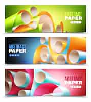 Free vector paper roll banners set