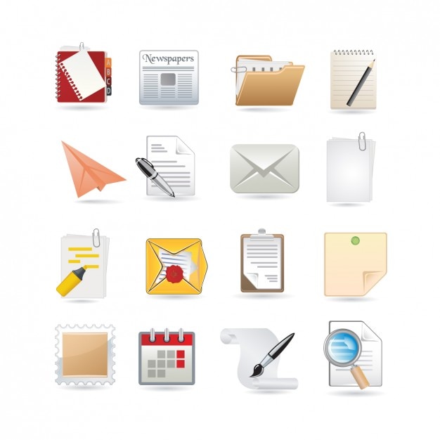 Free vector paper shop icon collection