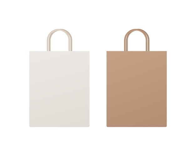 Download Premium Vector Paper Shopping Bag Packaging Empty Shopping Bag Mockup Mockup Isolated