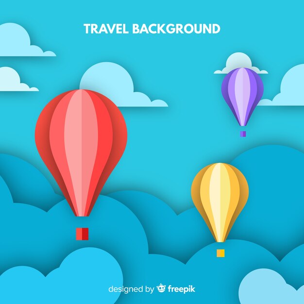 Paper sky travel background