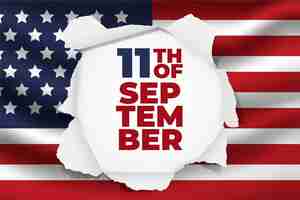 Free vector paper style 9.11 patriot day background