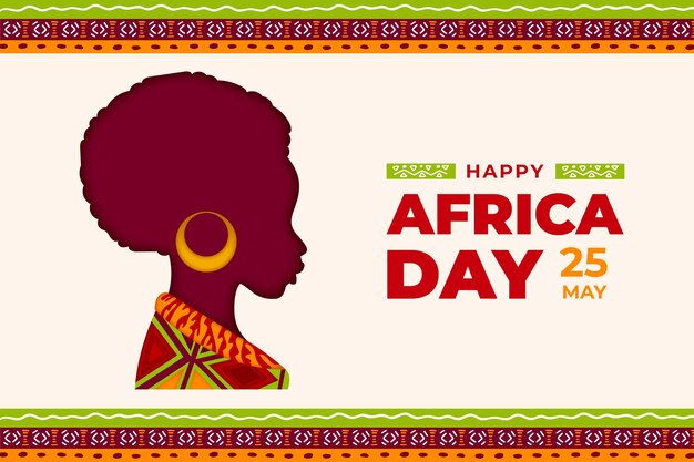 Paper style africa day background