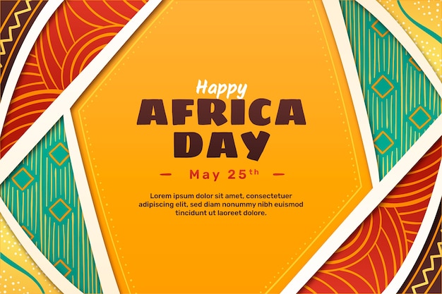 Vettore gratuito sfondo del giorno dell'africa in stile carta