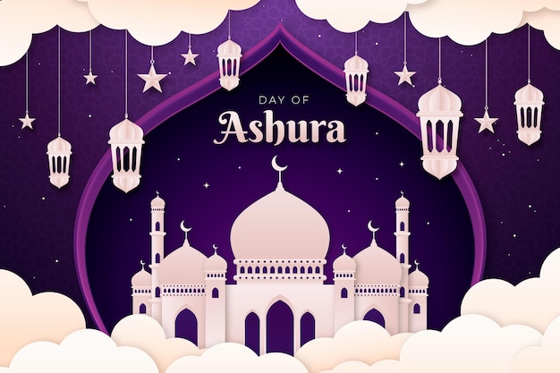 Free vector paper style ashura illustration