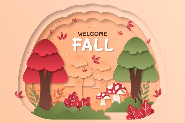 Paper style background for fall season