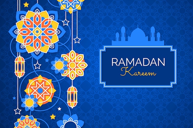 Free vector paper style background for islamic ramadan celebration