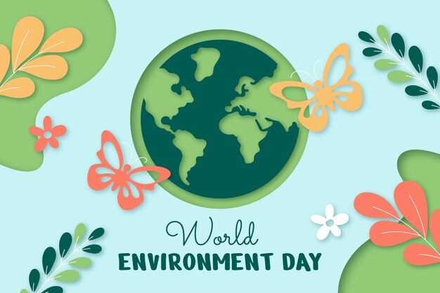 Paper style background for world environment day celebration