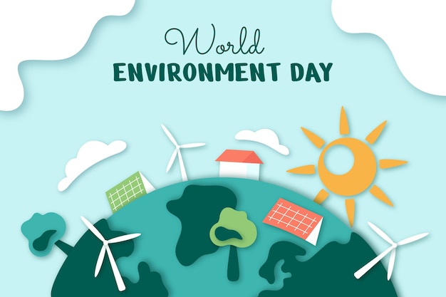 Paper style background for world environment day celebration